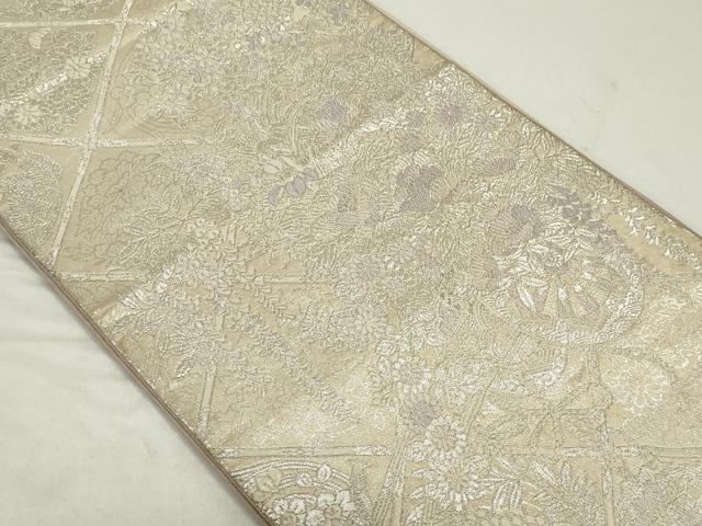 平和屋着物◎六通柄袋帯　唐織　花車文　銀糸　正絹　逸品　CAAZ1202ou