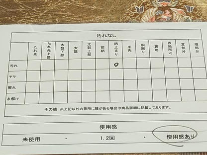 平和屋着物◎六通柄袋帯　唐織　流水花鳥文　金糸　正絹　逸品　CAAZ1211ou