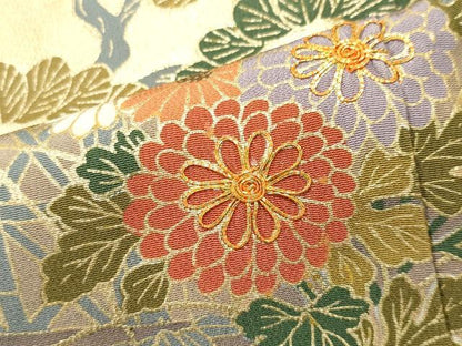 平和屋着物■豪華黒留袖 駒刺繍 飛鶴風景花文 金彩 正絹 逸品 CAAZ1322ou