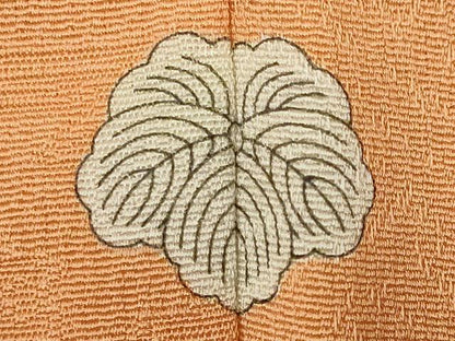 平和屋着物■上質な色無地　雲取り風景地紋　洒落柿色　正絹　逸品　未使用　CAAZ1527ou