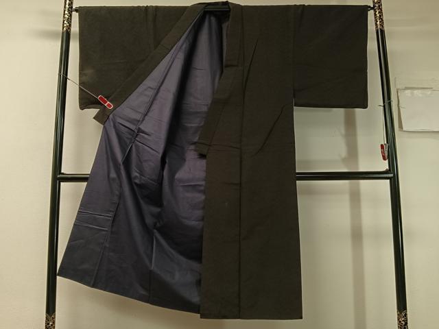 平和屋着物■男性 紬 霞文 海松茶色 正絹 逸品 CAAZ2006vp