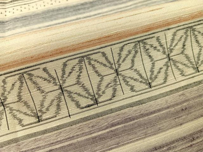 平和屋着物■上質な紬　横段吉祥文　正絹　逸品　CAAZ2267vp
