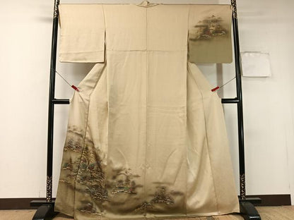 平和屋着物■訪問着 京名所風景文 暈し染め 金銀彩 正絹 逸品 CAAZ2399vp