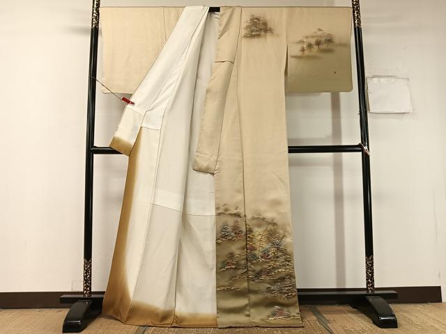 平和屋着物■訪問着 京名所風景文 暈し染め 金銀彩 正絹 逸品 CAAZ2399vp