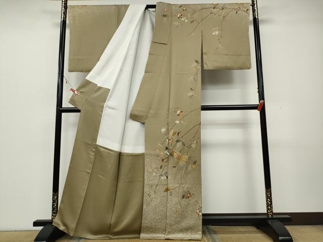 平和屋着物●訪問着　作家物　花鳥文　金彩　正絹　逸品　CAAZ2406ut