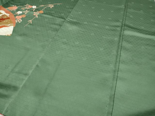 平和屋着物●訪問着　駒刺繍　地紙鴛鴦鷺花文　暈し染め　金彩　正絹　逸品　CAAZ2420ut