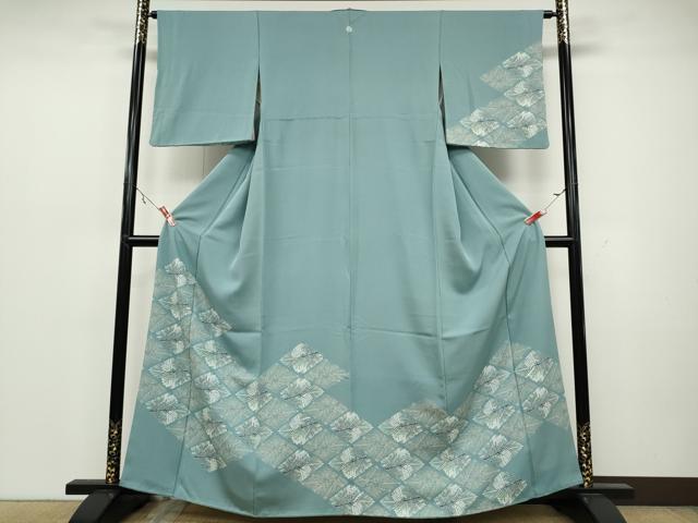 平和屋着物●訪問着 友禅 菱松文 正絹 逸品 CAAZ2421ut