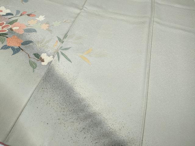 平和屋着物●訪問着 友禅 枝花文 暈し染め 正絹 逸品 CAAZ2423ut