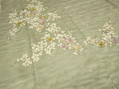 平和屋着物●訪問着　刺繍　枝梅文　金彩　正絹　逸品　CAAZ2424ut