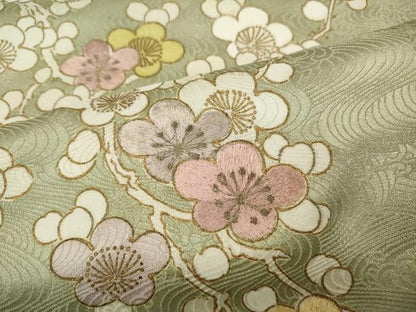 平和屋着物●訪問着　刺繍　枝梅文　金彩　正絹　逸品　CAAZ2424ut