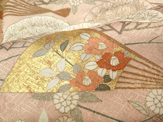 平和屋着物●銀座きしや 訪問着 駒刺繍 扇面枝花文 暈し染め 金彩 正絹 逸品 CAAZ2430ut
