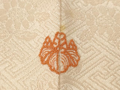 平和屋着物●銀座きしや 訪問着 駒刺繍 扇面枝花文 暈し染め 金彩 正絹 逸品 CAAZ2430ut