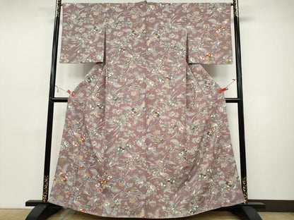 平和屋着物●訪問着 草花尽くし 金彩 鬼しぼ縮緬 正絹 逸品 CAAZ2431ut