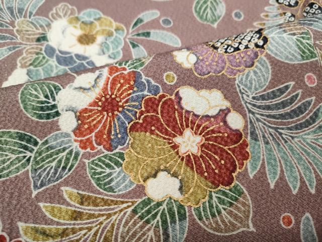 平和屋着物●訪問着 草花尽くし 金彩 鬼しぼ縮緬 正絹 逸品 CAAZ2431ut