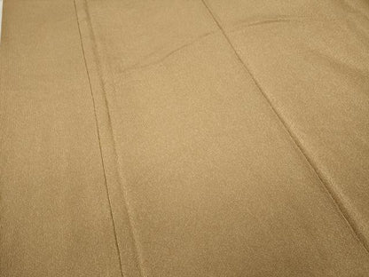 平和屋着物●伝統工芸師　服部光擴　江戸小紋　万筋　黃朽葉色×雄黄色　鬼しぼ縮緬　正絹　逸品　CAAZ2443ut