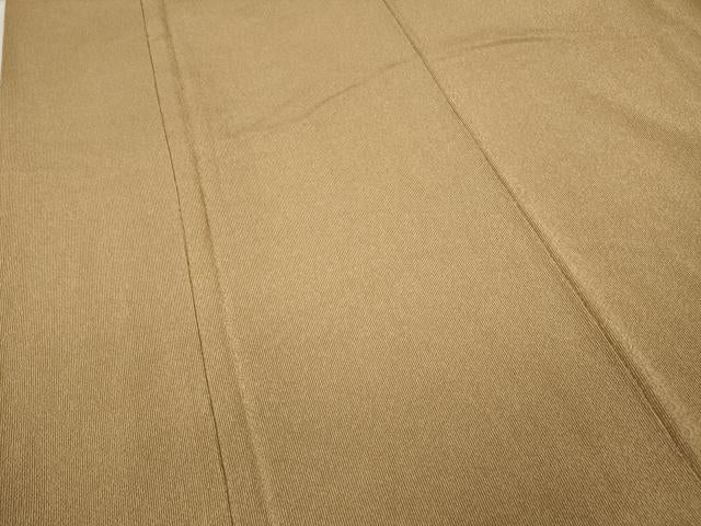 平和屋着物●伝統工芸師　服部光擴　江戸小紋　万筋　黃朽葉色×雄黄色　鬼しぼ縮緬　正絹　逸品　CAAZ2443ut