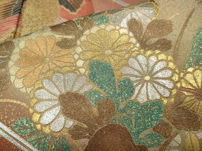 平和屋着物●訪問着　鳳凰草花文　暈し染め　金銀彩　正絹　逸品　CAAZ2444ut