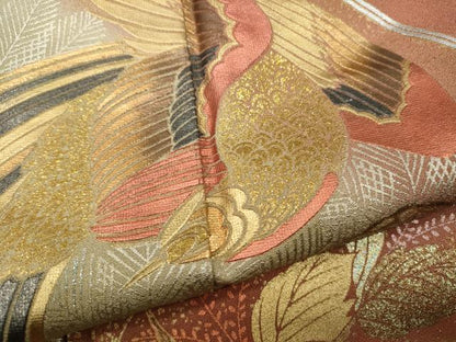 平和屋着物●訪問着　鳳凰草花文　暈し染め　金銀彩　正絹　逸品　CAAZ2444ut