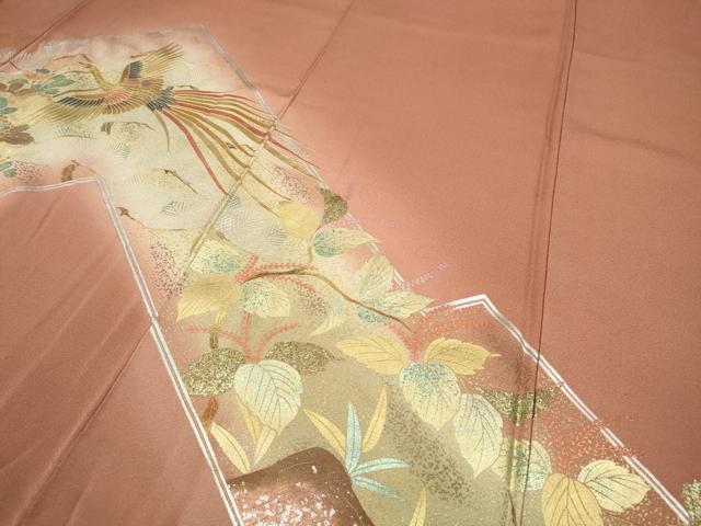 平和屋着物●訪問着　鳳凰草花文　暈し染め　金銀彩　正絹　逸品　CAAZ2444ut