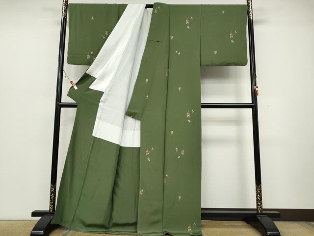平和屋着物●上質な小紋 矢羽文 金彩 正絹 逸品 CAAZ2450ut