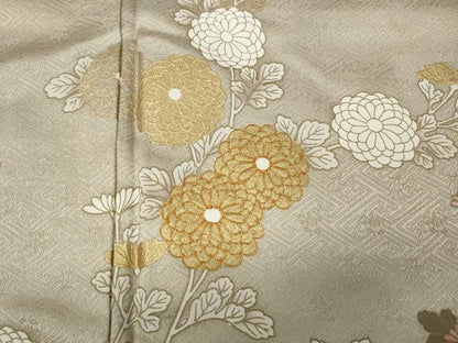平和屋着物●訪問着 駒刺繍 雲重ね枝花文 金彩 正絹 逸品 未使用 CAAZ2455ut