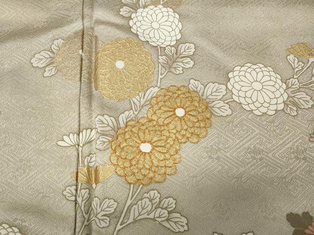 平和屋着物●訪問着 駒刺繍 雲重ね枝花文 金彩 正絹 逸品 未使用 CAAZ2455ut