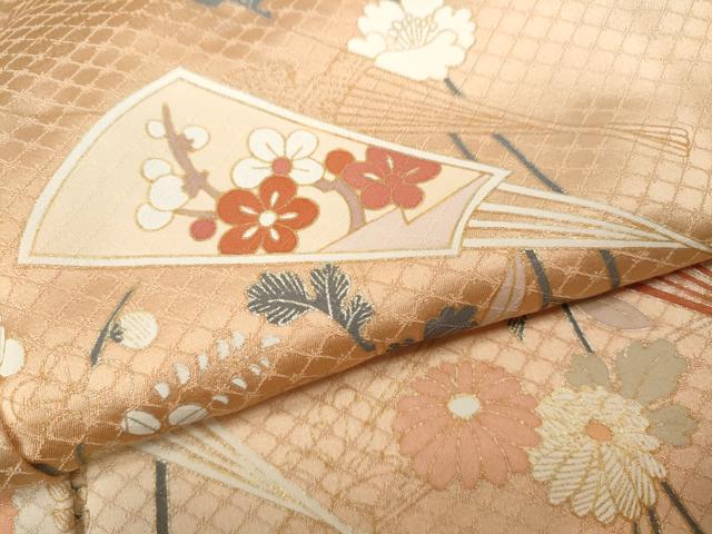 平和屋着物●訪問着 扇枝花文 暈し染め 金彩 正絹 逸品 CAAZ2458ut