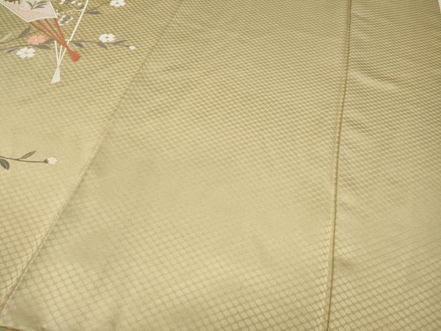 平和屋着物●訪問着 扇枝花文 暈し染め 金彩 正絹 逸品 CAAZ2458ut