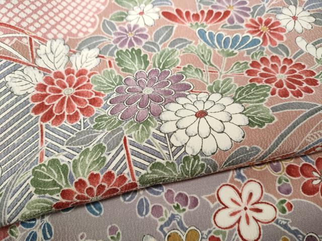 平和屋着物●上質な小紋　雲重ね鳳凰花蝶文　正絹　逸品　CAAZ2464ut