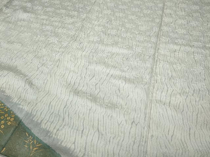 平和屋着物●訪問着 杢目絞り 刺繍 草花文 金銀彩 正絹 逸品 CAAZ2466ut