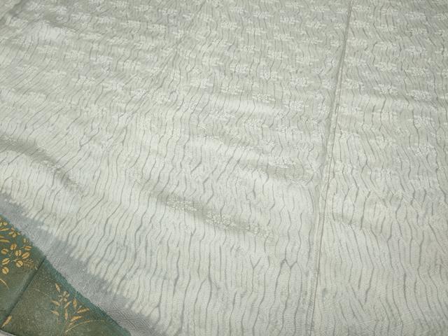 平和屋着物●訪問着 杢目絞り 刺繍 草花文 金銀彩 正絹 逸品 CAAZ2466ut