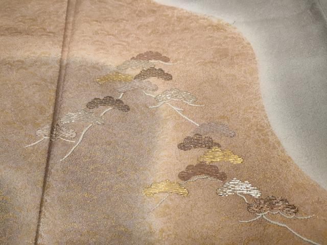 平和屋着物●訪問着　竹屋町刺繍　道長松文　暈し染め　金彩　正絹　逸品　CAAZ2468ut