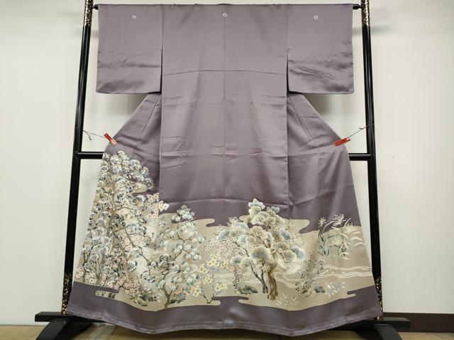 平和屋着物●豪華色留袖 刺繍 流水枝花文 金彩 三越扱い 正絹 逸品 未使用 CAAZ2480ut