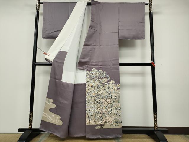 平和屋着物●豪華色留袖 刺繍 流水枝花文 金彩 三越扱い 正絹 逸品 未使用 CAAZ2480ut