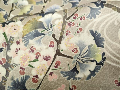 平和屋着物●豪華色留袖 刺繍 流水枝花文 金彩 三越扱い 正絹 逸品 未使用 CAAZ2480ut