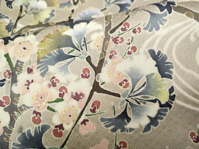 平和屋着物●豪華色留袖 刺繍 流水枝花文 金彩 三越扱い 正絹 逸品 未使用 CAAZ2480ut