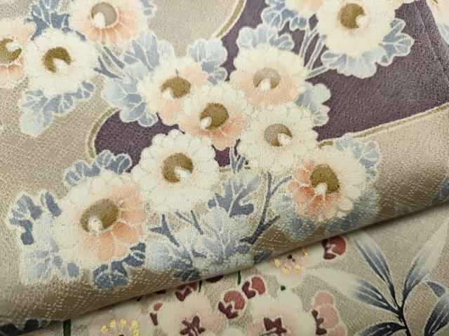平和屋着物●豪華色留袖 刺繍 流水枝花文 金彩 三越扱い 正絹 逸品 未使用 CAAZ2480ut