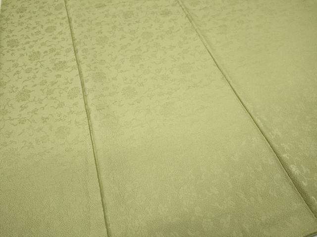 平和屋着物●上質な色無地 花唐草地紋 女郎花色 正絹 逸品 CAAZ2496ut