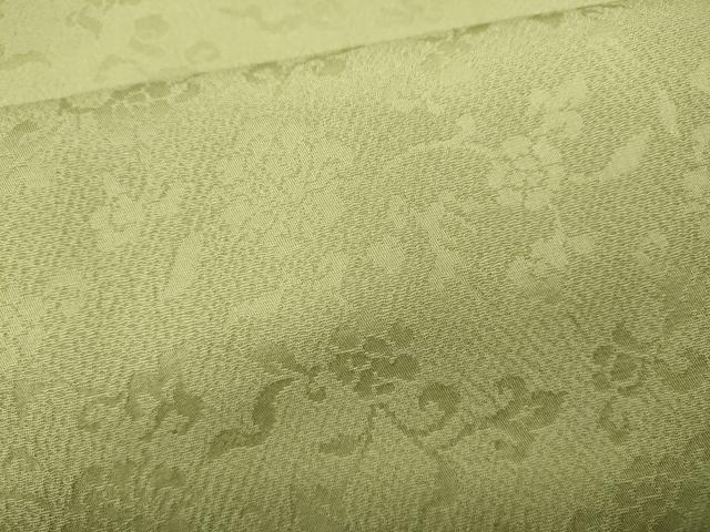 平和屋着物●上質な色無地 花唐草地紋 女郎花色 正絹 逸品 CAAZ2496ut