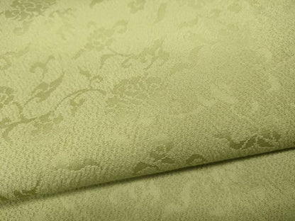 平和屋着物●上質な色無地 花唐草地紋 女郎花色 正絹 逸品 CAAZ2496ut