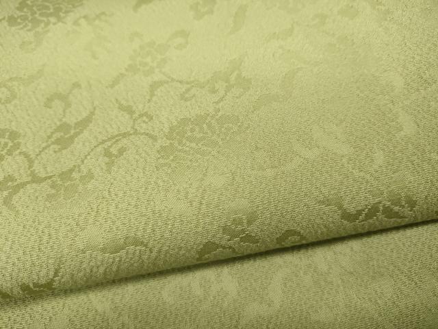 平和屋着物●上質な色無地 花唐草地紋 女郎花色 正絹 逸品 CAAZ2496ut