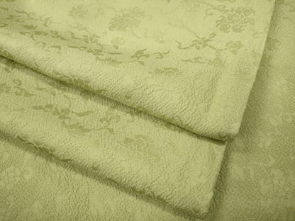 平和屋着物●上質な色無地 花唐草地紋 女郎花色 正絹 逸品 CAAZ2496ut