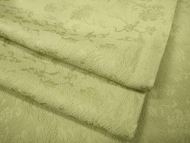 平和屋着物●上質な色無地 花唐草地紋 女郎花色 正絹 逸品 CAAZ2496ut