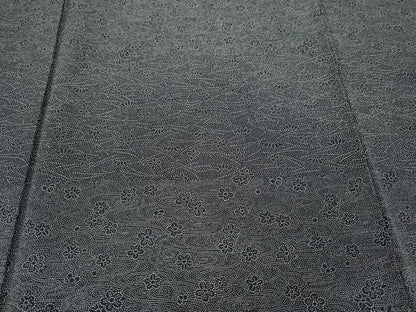 平和屋着物●訪問着　江戸小紋　横段吉祥草花文　黒地　正絹　逸品　CAAZ2500ut