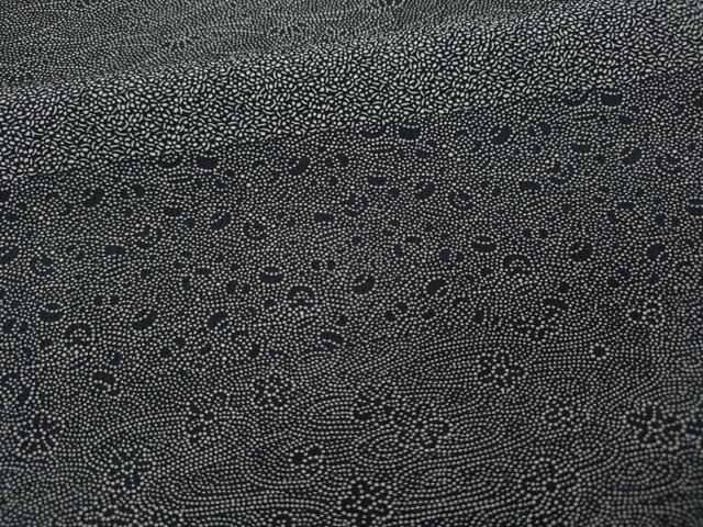 平和屋着物●訪問着　江戸小紋　横段吉祥草花文　黒地　正絹　逸品　CAAZ2500ut