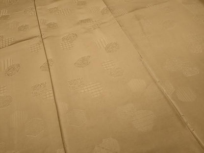 平和屋着物●上質な色無地 吉祥草木地紋 薄香色 正絹 逸品 未使用 CAAZ2520ut