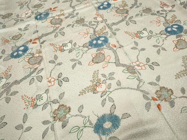 平和屋着物●創業460年・千總 小紋 絞り 枝橘文 金彩 正絹 逸品 CAAZ2532ut