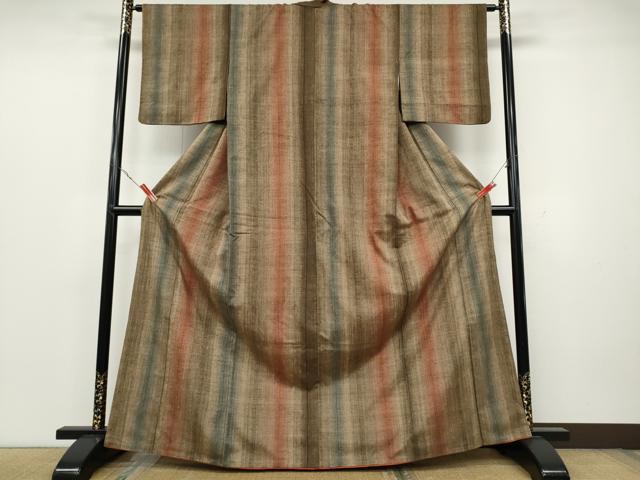 平和屋着物●上質な紬　霞間道　正絹　逸品　CAAZ2545ut