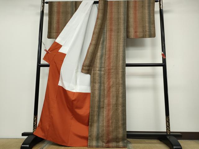 平和屋着物●上質な紬　霞間道　正絹　逸品　CAAZ2545ut
