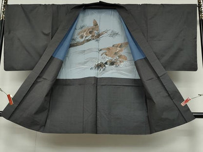 平和屋着物●男性　本場大島紬　アンサンブル　120亀甲　総詰め　正絹　逸品　CAAZ2558ut